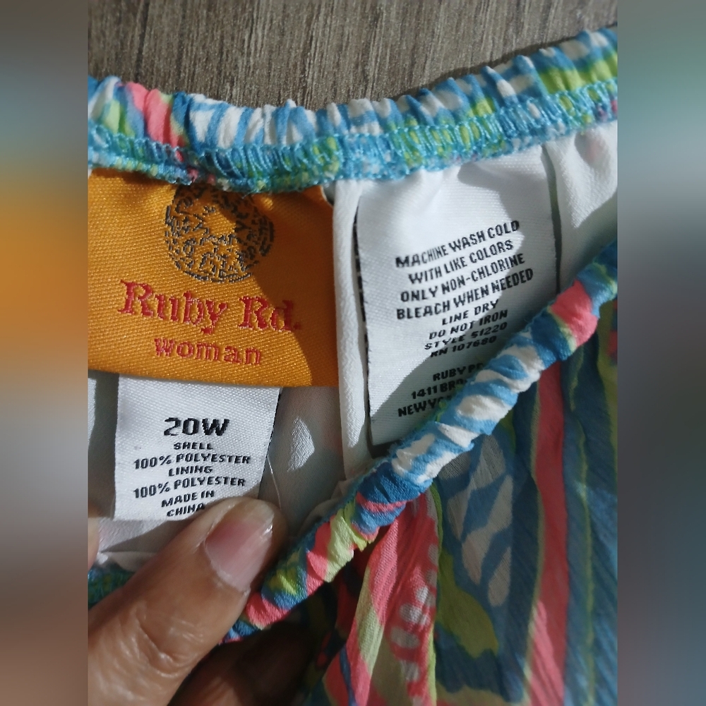 Ruby Rd. Light Blue Multi-Print Summer Skirt - Picture 3 of 5